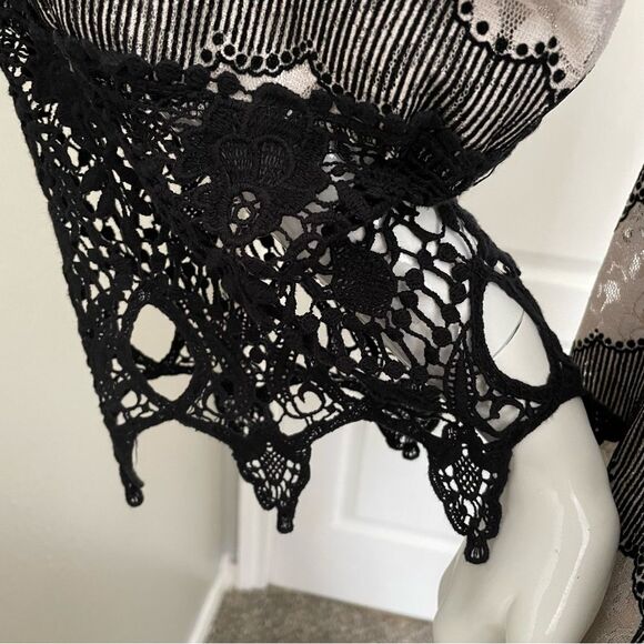 VaVa By Joy Han Rochelle Black/Gray/Tan Off The Shoulder Dress Women’s Sz L - Picture 4 of 14